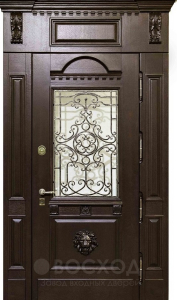Фото стальная дверь Дверь со стеклом №15 с отделкой МДФ ПВХ