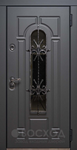 Фото стальная дверь Дверь со стеклом №18 с отделкой МДФ ПВХ