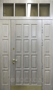 Фото стальная дверь Дверь со вставкой №23 с отделкой Винилискожа