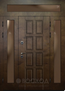 Фото стальная дверь Дверь с фрамугой №10 с отделкой МДФ ПВХ