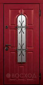Фото стальная дверь Дверь со стеклом №27 с отделкой Массив дуба
