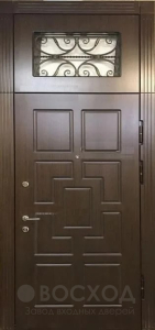 Фото стальная дверь Дверь с фрамугой №17 с отделкой МДФ ПВХ
