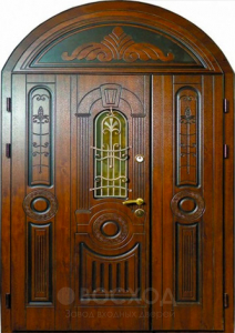 Фото стальная дверь Арочная парадная дверь №123 с отделкой МДФ ПВХ