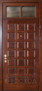 Фото стальная дверь Дверь со вставкой №22 с отделкой Винилискожа