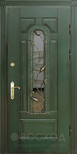 Фото стальная дверь Дверь со стеклом №1 с отделкой МДФ ПВХ